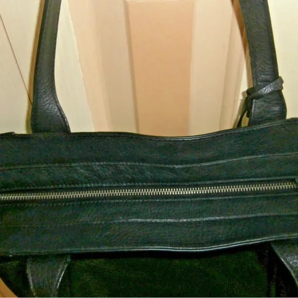 LUCKY BRAND Group Hayes Tote! BUTTERY SOFT PEBBLED LEATHER LARGE TRAVEL~BLACK - Picture 8 of 11